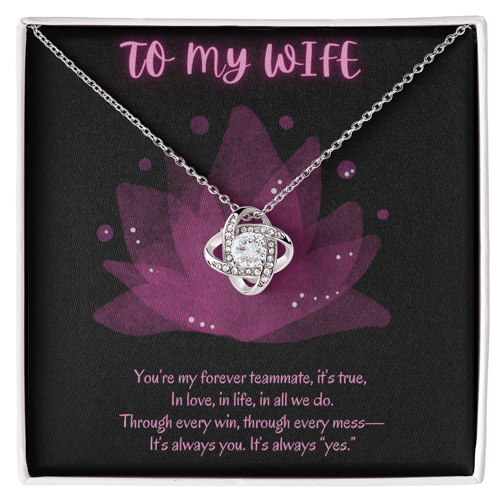 Gift For Wiife Infinity Of Love Knot Necklace, 02 Adjustable Chain Up To 22", Keepsake Card Ready To Give Gift In Box